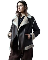 Poche Paris - Jassen ,Bruin ,Polyester Stijlvolle Jas - Lyst