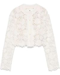 Ermanno Scervino - Truien & Vesten ,Wit ,Katoen Cropped Cardigan - Lyst