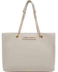 carlo colucci - Elegante Shopper-Tasche Mit Geprägtem Logo - Lyst