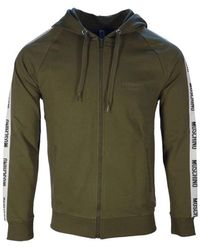 Moschino - Hoodies & Sweatvesten ,Groen ,Katoen Full Zip Logo Sweatshirt - Lyst