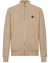 Philipp Plein - Hoodies & Sweatvesten ,Katoen Jacquard Tracksuit Jacket Monogram - Lyst