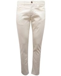 Canali - Broeken ,Wit ,Slim Fit Italiaanse Broek - Lyst