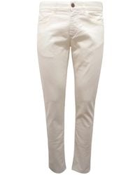 Canali - Broeken ,Wit ,Slim Fit Italiaanse Broek - Lyst