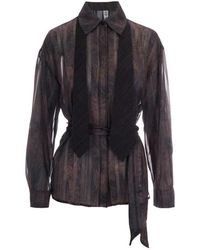Liu Jo - Overhemden ,Bruin ,Denim Camicia Digital M - Lyst