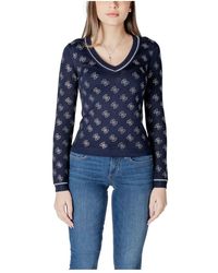 Guess - V-Neck Knitwear - Lyst
