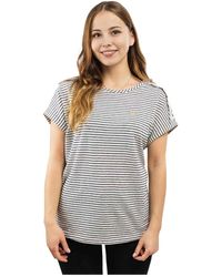 EA7 - Tops ,Blauw ,Katoen Witte Katoenen T-Shirt Ronde Hals - Lyst