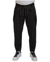 Dolce & Gabbana - Schwarze beige gestreifte chino hose - Lyst