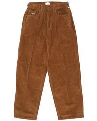 Obey - Broeken ,Bruin ,Katoen Ribfluwelen Lange Broek - Lyst
