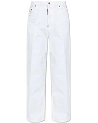 DSquared² - Jeans ,Wit ,Katoen Garment Dyed Baggy Jeans - Lyst