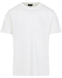 Moncler - Tops ,Wit ,Katoen Witte T-Shirt & Polo Collectie - Lyst