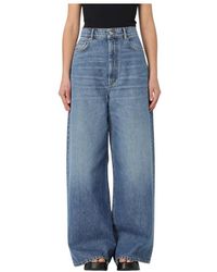 Sportmax - Chique Blauwe Wijde Pijpen Jeans - Lyst