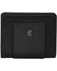 Piquadro - Accessoires ,Zwart ,Leer Small Bifold Wallet - Lyst