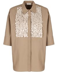 P.A.R.O.S.H. - P.A.R.O..H. ,Overhemden ,Katoen Sequin Embellished Katoenen Blouse - Lyst