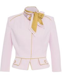 Elisabetta Franchi - Rosa crepe blazer mit metallischen details - Lyst