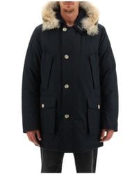 Woolrich - Dunkelblaue Arctic Parka Mit Abnehmbarem Pelz - Lyst