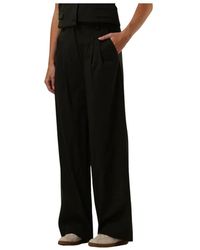 Modström - Broeken ,Zwart ,Polyester Elegante Groene Kimanamd Broek - Lyst