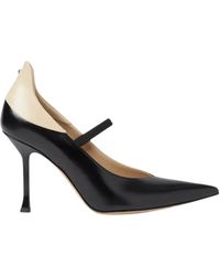 Fendi - Schoenen ,Zwart ,Leer Pump Vitello Nappa Rafia - Lyst