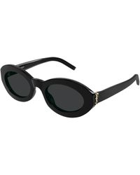 Saint Laurent - Schwarze fett oval sonnenbrille sl m136 - Lyst