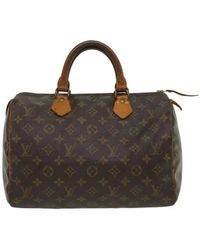 Louis Vuitton Brown canvas louis vuitton speedy bag - Nero