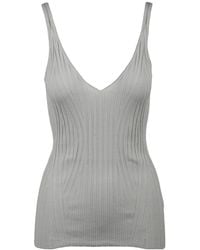 Alpha Studio - Tops ,Grijs ,Katoen Mouwloze Top - Lyst