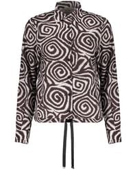 Herno - Overhemden ,Bruin ,Polyester Shirt Met Jacquardpatroon - Lyst
