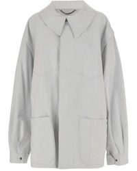 Maison Margiela - Cotton Jacket Met Oversized Kraag - Lyst