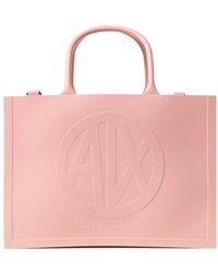 Armani Exchange - Stilvolle taschen in puderfarbe,rosa synthetische handtasche für frauen - Lyst