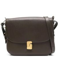 Soeur - Taupe Leder Schultertasche Mit Klappe - Lyst
