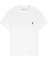Ami Paris - Tops ,Wit ,Katoen Ami De Coeur T-Shirt - Lyst