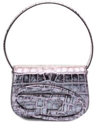 DIESEL - Lila Croco Print Faltbare Tasche - Lyst