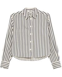 Anine Bing - Overhemden ,Zwart ,Gestreepte Button-Down Shirt - Lyst