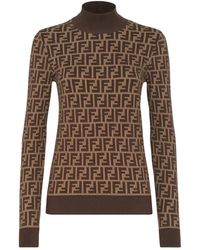 Fendi - Ff Cotton High-Neck Sweater - Lyst
