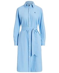 Polo Ralph Lauren - Oxford hemdkleid mit gürtel - Lyst