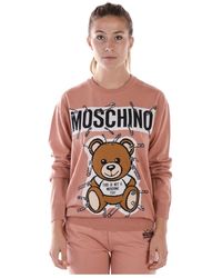 Moschino - Truien & Vesten ,Veelkleurig ,Wol Trui Met Ronde Hals - Lyst