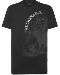 Billionaire - Tops ,Zwart ,Katoen T-Shirt Ronde Hals - Lyst