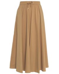 Herno - Rokken ,Bruin ,Nylon Uitlopende Nylon Rok Met Hoge Taille - Lyst