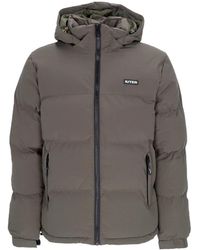 Iuter - Jassen ,Groen ,Polyester Leger Puffer Donsjas Met Verstelbare Capuchon - Lyst
