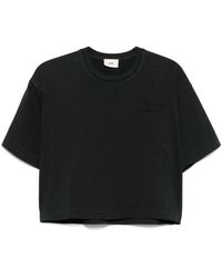 Autry - Tops ,Zwart ,Katoen T-Shirts Met Geborduurd Logo En Ronde Hals - Lyst