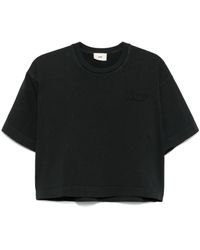 Autry - Tops ,Zwart ,Katoen T-Shirts Met Geborduurd Logo En Ronde Hals - Lyst