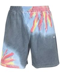 MSGM - Korte Broeken ,Veelkleurig ,Katoen Katoenen Bermuda Shorts Elastische Tailleband - Lyst