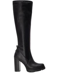 Refresh - Zwarte Kniehoge Laarzen Van Imitatieleer - Lyst