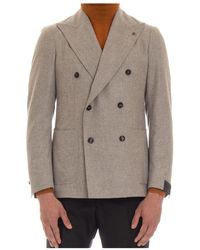 Tagliatore - Double-Breasted Jas Met Brede Revers - Lyst