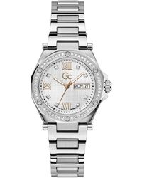 Guess - Collection Damenuhr Legacy Z20003L1Mf Edelstahl Armbanduhr Silber - Lyst