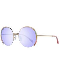 Swarovski - Goldene sonnenbrille mit blauen gläsern - Lyst