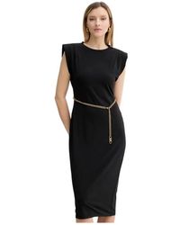 Michael Kors - Stretch Matte Jersey Jurk Met Riem - Lyst