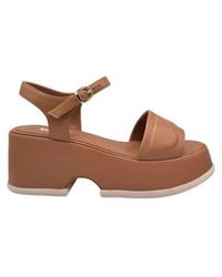 Jeannot - Leder Sandale Mit Breitem Absatz - Lyst