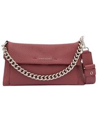 Orciani - Weiche Lederschultertasche Mit Kette Und Riemen - Lyst