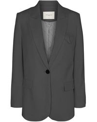 Copenhagen Muse - Grijze Melange Blazer Met Zakken - Lyst