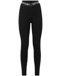 Philipp Plein - Broeken ,Zwart ,Katoen Super High-Waist Leggings Stones - Lyst
