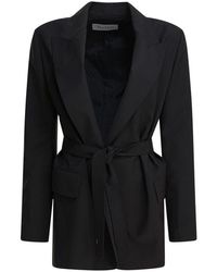 Max Mara - Schwarzer Woll-Canvas-Blazer Jacke - Lyst